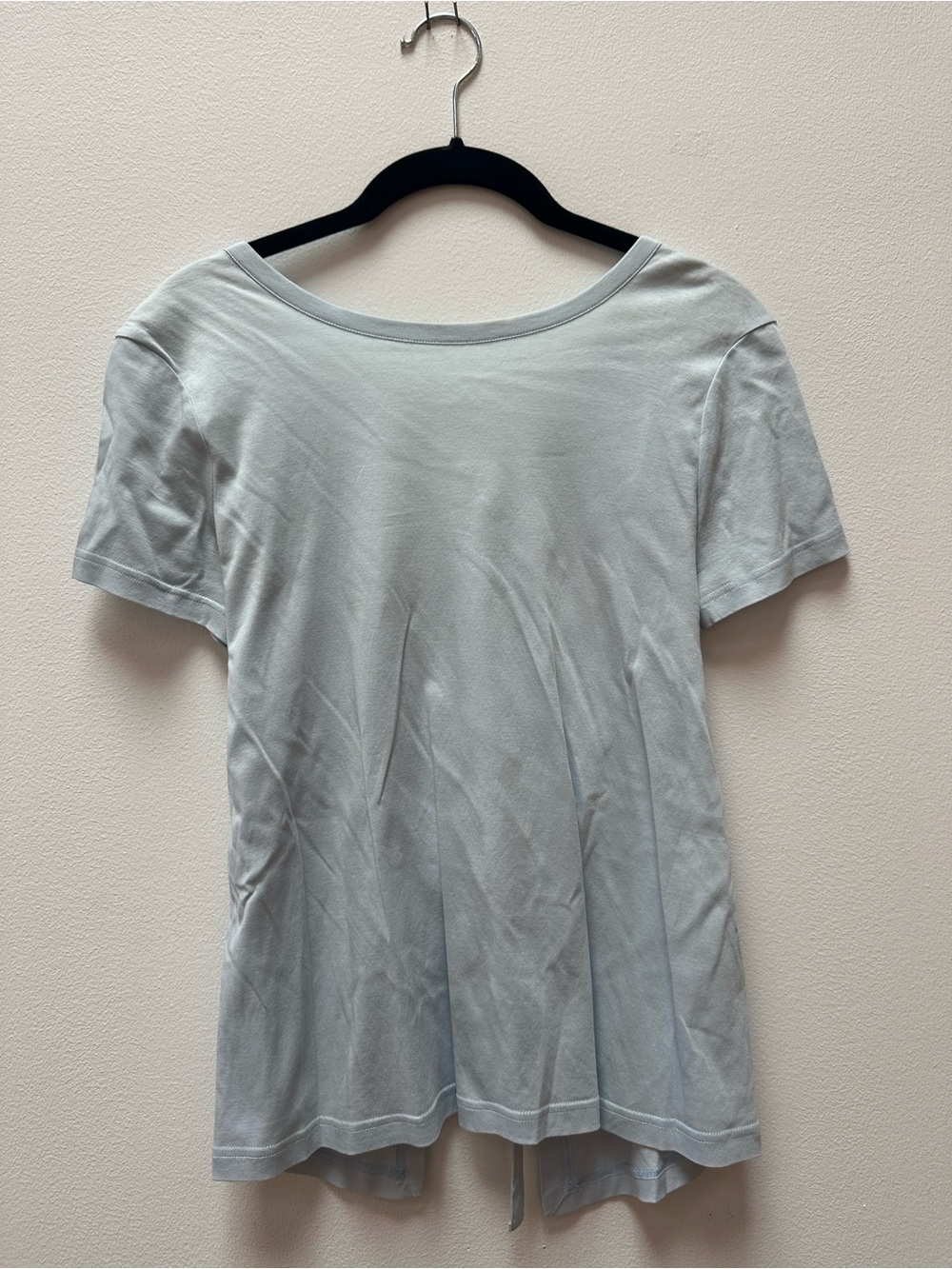 Helmut Lang Pale Blue Short-Sleeve Scoop Neck Tee